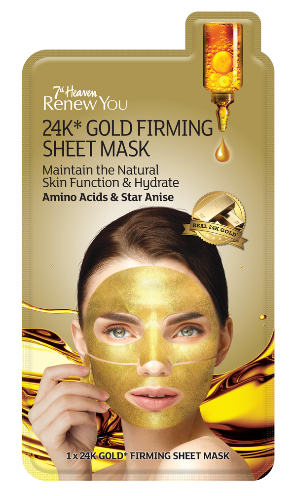 Renew You Masque raffermissant en feuille d'or 24 carats Skincare 7th Heaven