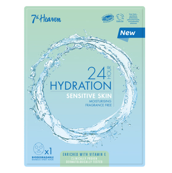 7th Heaven 24 Hour Hydration for Sensitive Skin Vegan Bamboo Sheet Mask