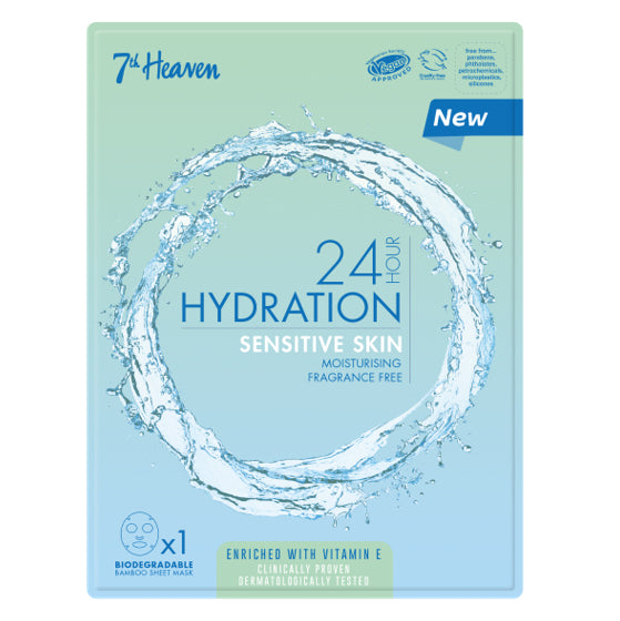 7th Heaven 24 Hour Hydratation for Sensitive Skin Masque végétalien en feuille de bambou