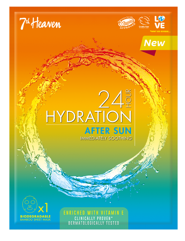 24 Hour Hydration After Sun Vegan Bamboo Sheet Mask 7th Heaven