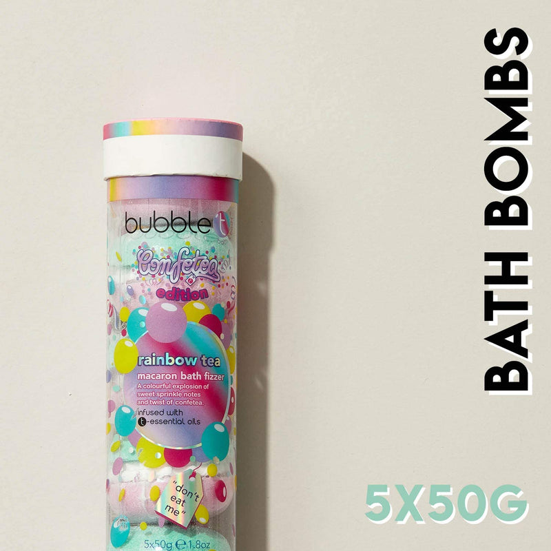 Bubble T Confetea Edition Bath Macaron Fizzers Bath Bombs (5 x 50g)