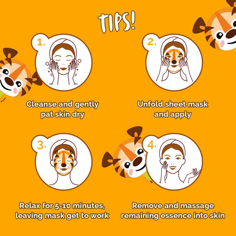 7th Heaven Face Food Animal Tiger Sheet Mask Skincare