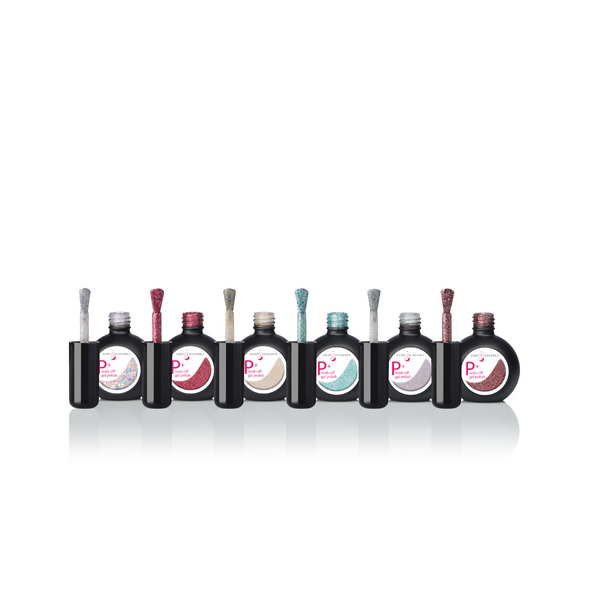 P+ GLITTER GEL POLISH PACK : Collection Wish You Were Here Hiver 2022 (6) 15 ml P+ Glitter Gel Polish