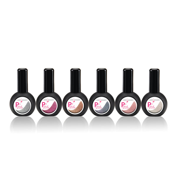 PACK P+ GLITTER GEL POLISH : Collection Automne 2021 Aventurez-vous dans la collection Beauté (6) 15 ml P+ Glitter Gel Polish