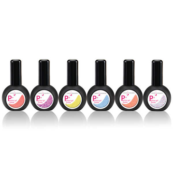 PACK P+ GLITTER GEL POLISH : Collection Hiver 2023 A Party to Remember (6) 15 ml P+ Glitter Gel Polishes