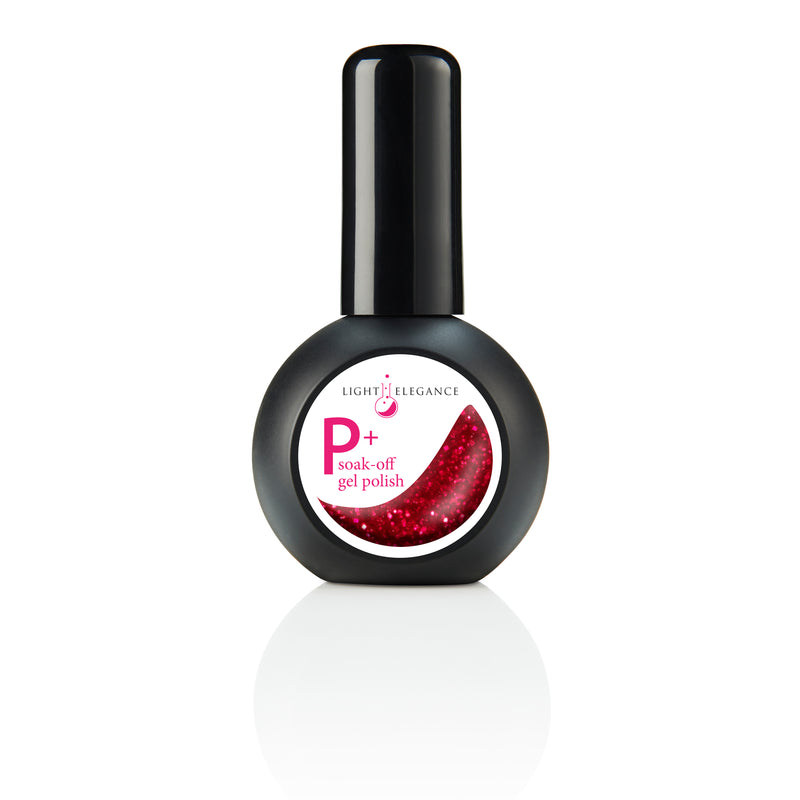 P+ Red Chandelier, vernis gel pailleté, 15 ml
