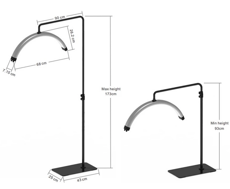 Pro Beauty LED Floor Lamp - Black